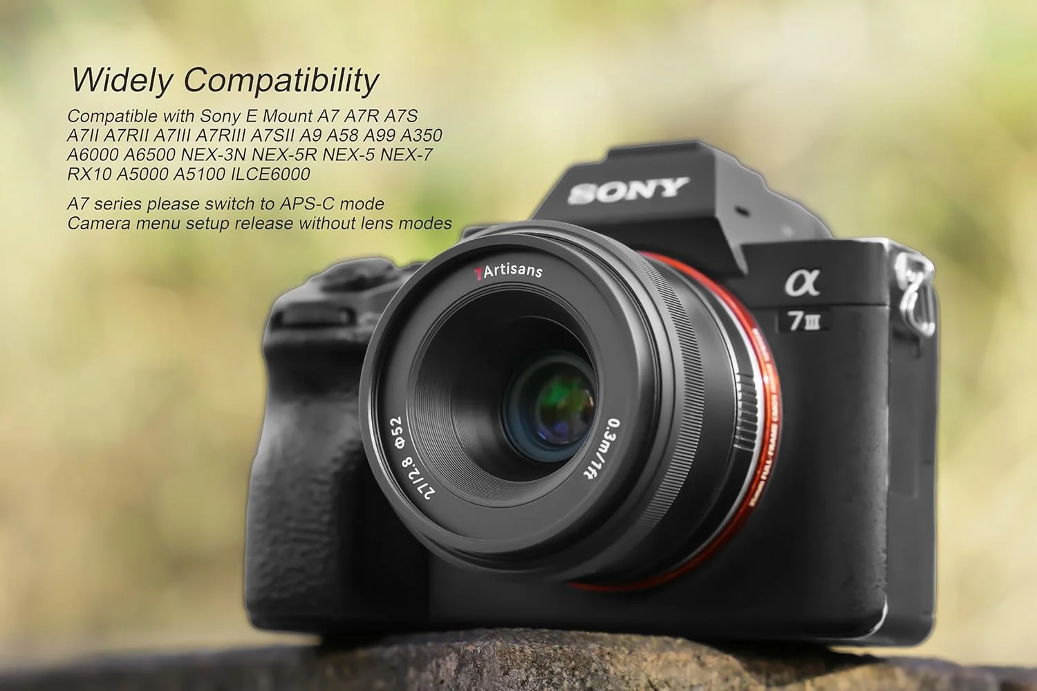 لنز دوربین پرتره 27mm F2.8 STM با دیافراگم بزرگ 7artisans AF برای دوربین های Sony E-Mount A7 A7R A7S A7II A7RII A7III A7RIII A9 A6300 A6500 RX10 RX100