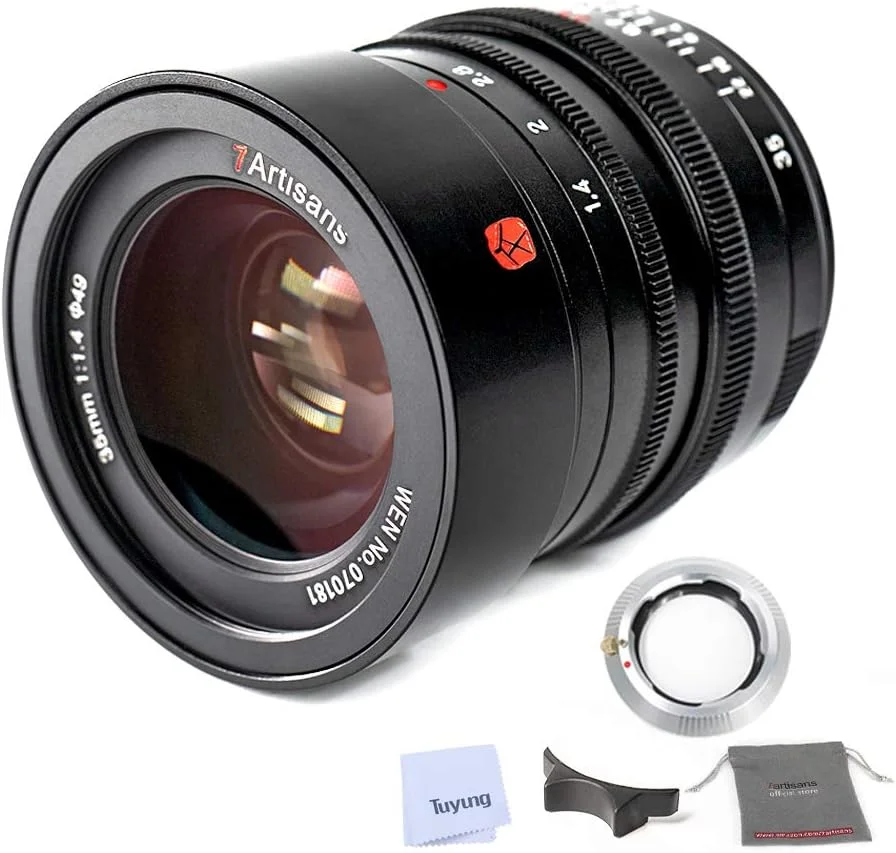 لنز پرایم 7artisans 35mm F1.4 با دیافراگم بزرگ و فوکوس دستی فول فریم برای دوربین های سری Leica M-Mount SL, TL, CL