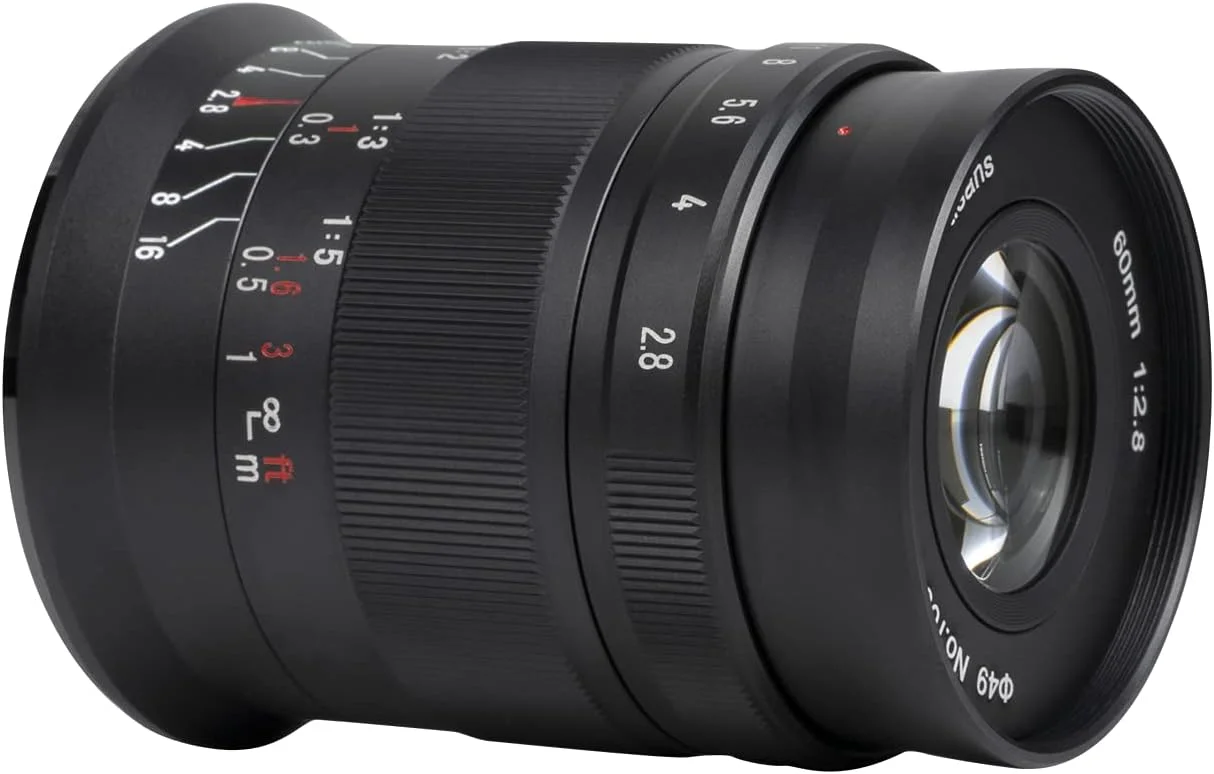 لنز ماکرو 60mm F2.8 II هفتartisans، لنز ثابت دستی APS-C سازگار با دوربین های Canon EOS-M (مشکی)