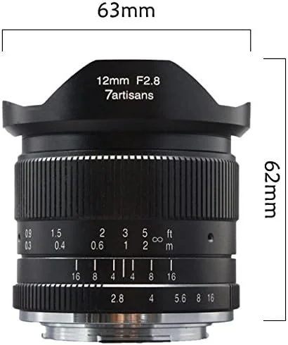 لنز ثابت دستی واید انگل 7artisans با فاصله کانونی 12 میلیمتر و دیافراگم F2.8 APS-C برای دوربینهای Sony E-Mount مانند Sony NEX-6R NEX-7 A3000 A5000 A5100 A6000 A6300 A6500 لنز ثابت دستی واید انگل 7artisans با فاصله کانونی 12 میلیمتر و دیافراگم F2.8 APS-C برای دوربینهای Sony E-Mount مانند Sony NEX-6R NEX-7 A3000 A5000 A5100 A6000 A6300 A6500