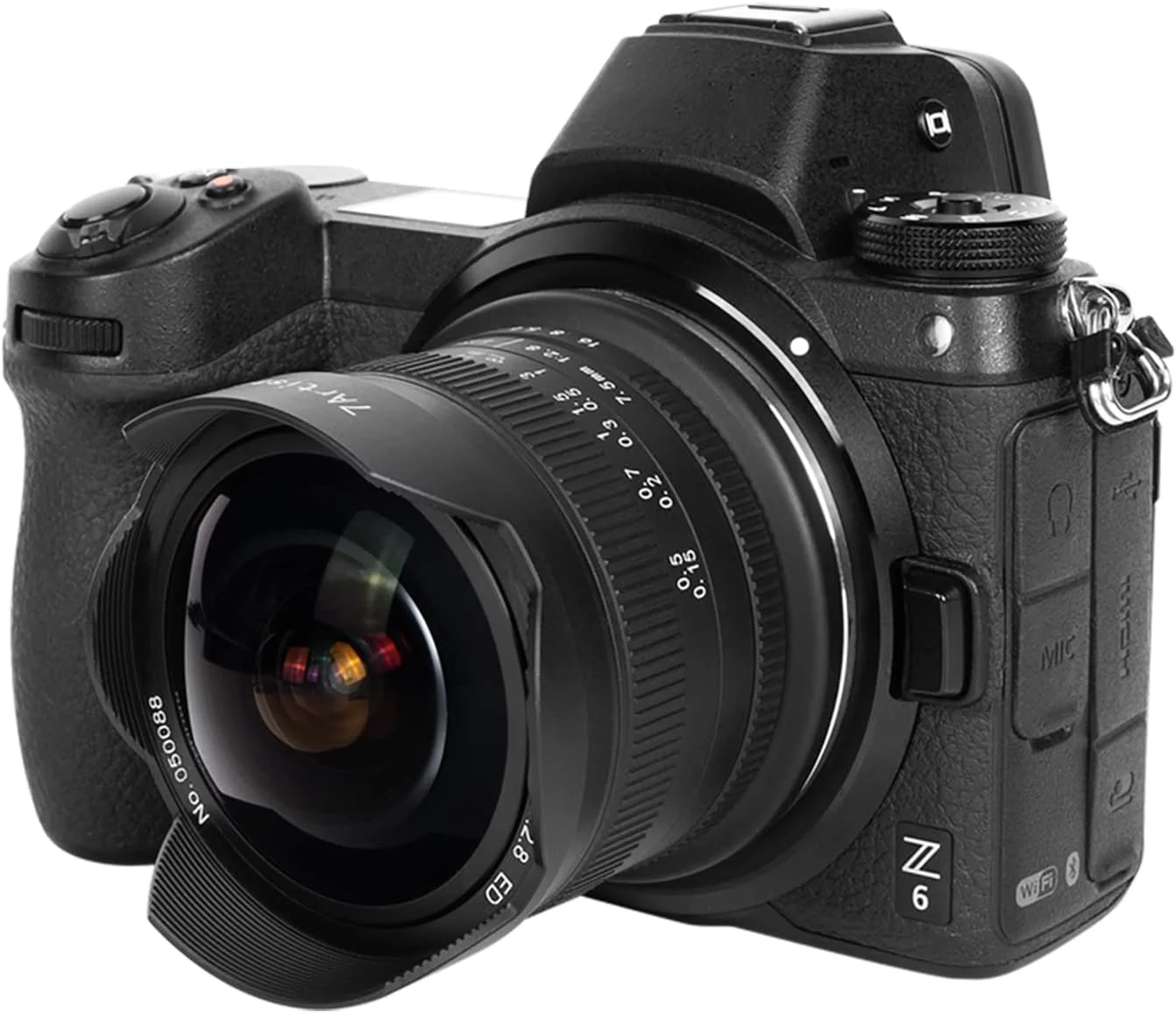 لنز فیش آی واید انگل دستی 7artisans 7.5mm f2.8 Mark II APS-C برای دوربین های بدون آینه نیکون Z مدل های Z6 Z7 Z50