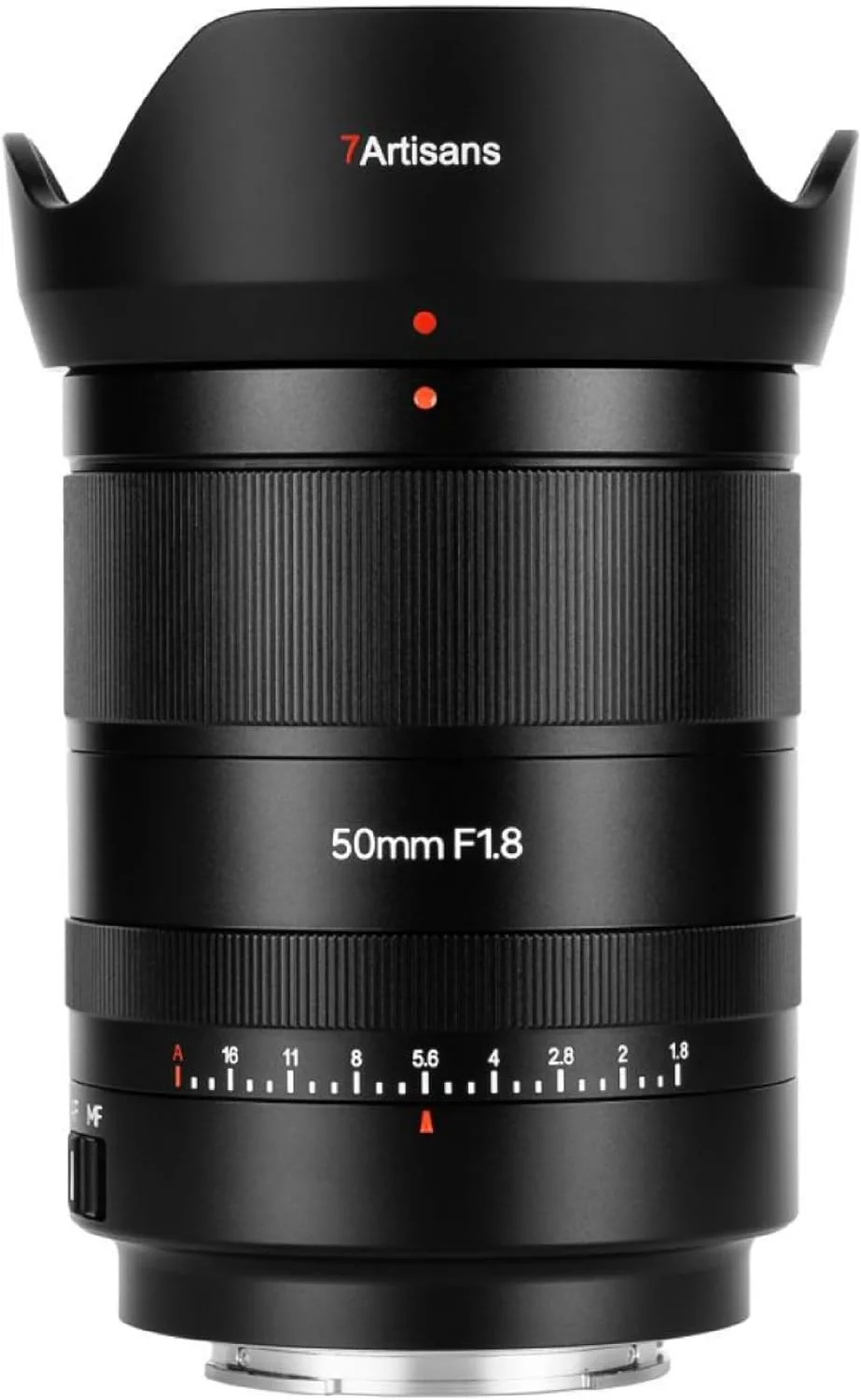 لنز دوربین فول فریم 7Artisans 50mm F1.8 AF STM مانت سونی FE، اولین لنز AF از 7Artisans، حلقه دیافراگم قابل تنظیم خطی، دیافراگم باز، پشتیبانی از EXIF، تشخیص چهره/چشم، ارتقاء سیستم عامل