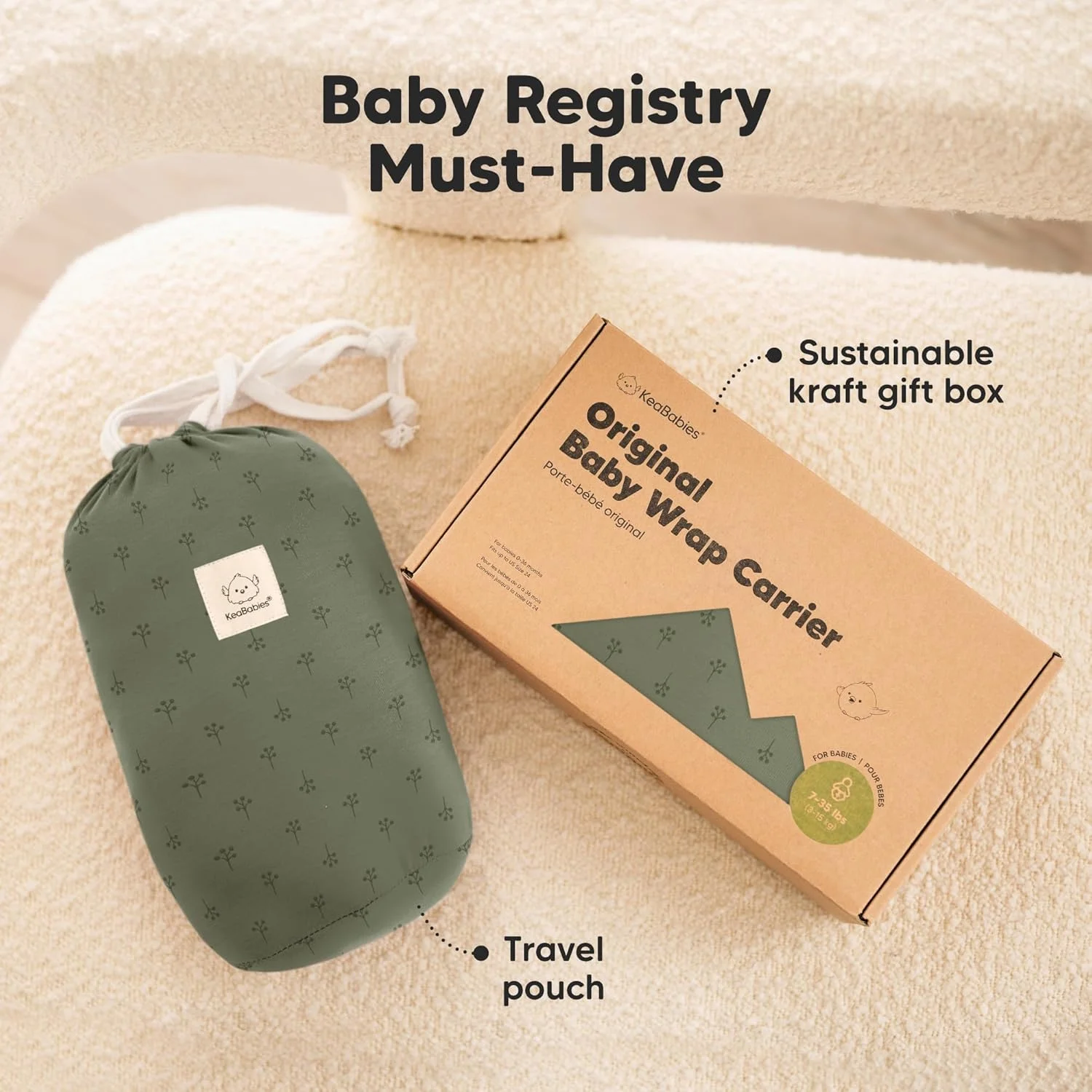 آغوشی نوزاد KeaBabies - آغوشی همه کاره نوزاد، مناسب از نوزادی تا نوپایی، استفاده آسان، ایجاد پیوند عاطفی بدون نیاز به دست، سبک وزن، آغوشی نوزاد با قابلیت تنفس (Forest Berries)