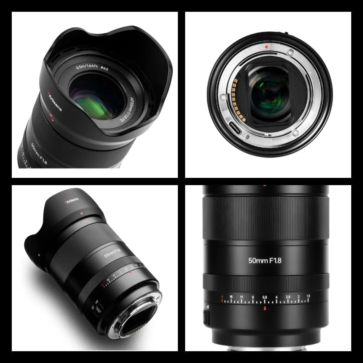 لنز دوربین فول فریم 7Artisans 50mm F1.8 AF STM مانت سونی FE، اولین لنز AF از 7Artisans، حلقه دیافراگم قابل تنظیم خطی، دیافراگم باز، پشتیبانی از EXIF، تشخیص چهره/چشم، ارتقاء سیستم عامل