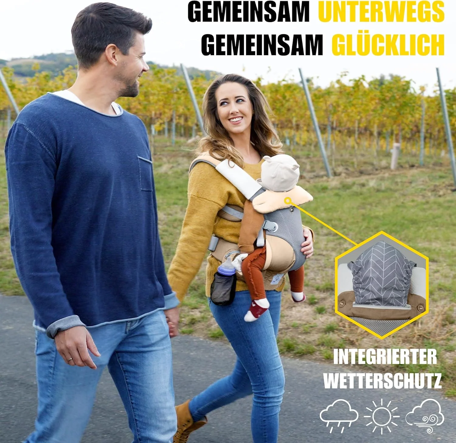 کیدی کینگدام - آغوشی نوزاد ارگونومیک از بدو تولد - آغوشی کودک 3 در 1 چند منظوره از 0 تا 36 ماهگی - آغوشی نوزاد با توری نرم سه بعدی - پنبه - کیف آغوشی نوزاد بژ