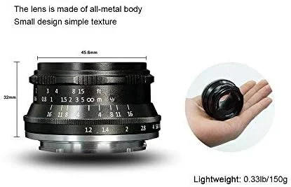 لنز فوکوس دستی 35mm F1.2 APS-C هفتartisans، مناسب برای دوربین های بدون آینه کامپکت با مانت Nikon Z برای Nikon Z6 Z7 Z50 - مشکی