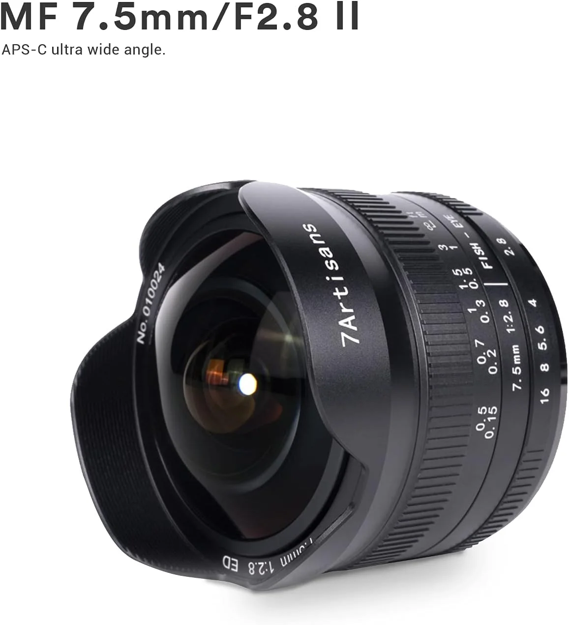 لنز فیکس 7.5mm F2.8 II APS-C واید انگل Fisheye هفتartisans سازگار با دوربین های بدون آینه کامپکت با مانت Nikon Z (مشکی)