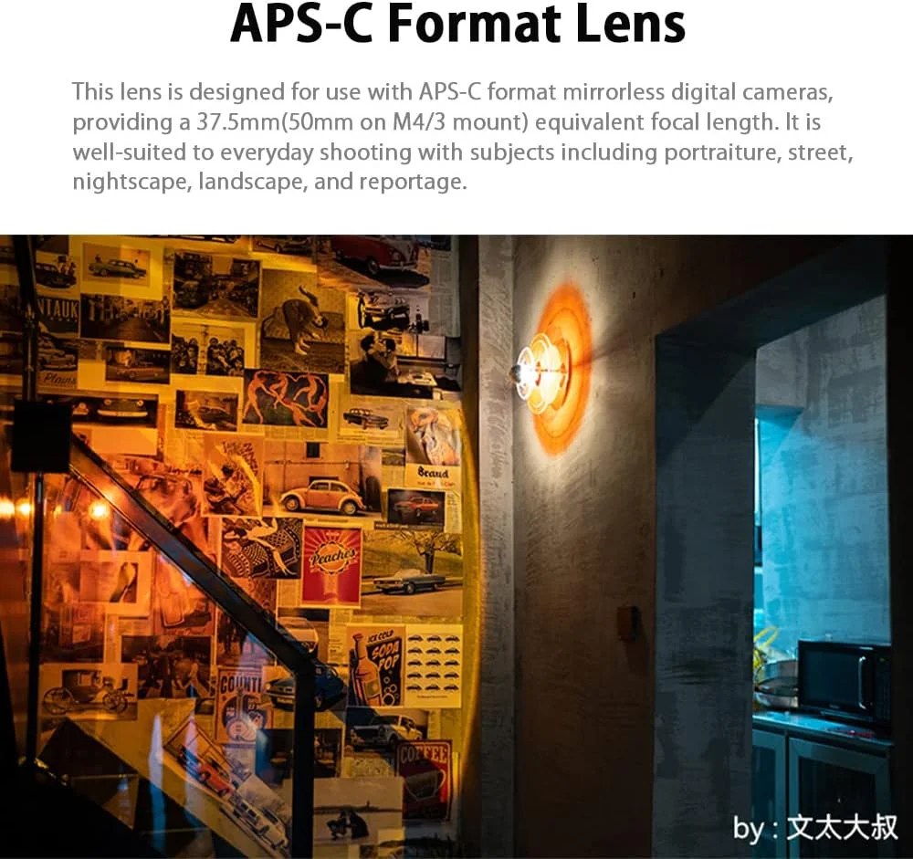 لنز دستی 7artisans 25mm F0.95 با دیافراگم باز، سازگار با دوربین های فوجی X-Mount مدل های X-PRO1 X-PRO2 X-E1 X-E2 X-E3 X-H1 X-T1 X-T10 X-T2 X-T3 X-T20 X-T30 X-T100 X-A1 X-A10 X-A2 X-A3 X-A5