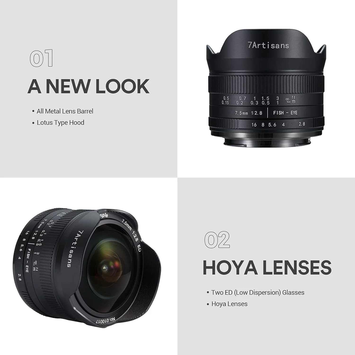 لنز فیکس 7.5mm F2.8 II APS-C واید انگل Fisheye هفتartisans سازگار با دوربین های بدون آینه کامپکت با مانت Nikon Z (مشکی)