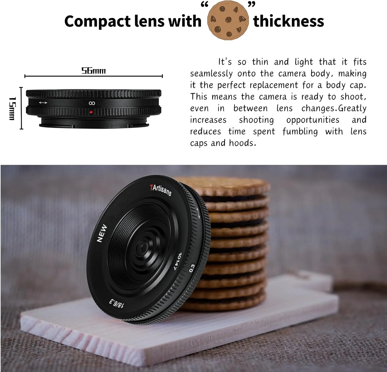 لنز پرایم 18mm F6.3 Ⅱ APS-C الترا واید با فوکوس دستی 7artisans برای دوربین های FUJIFILM با مانت FX