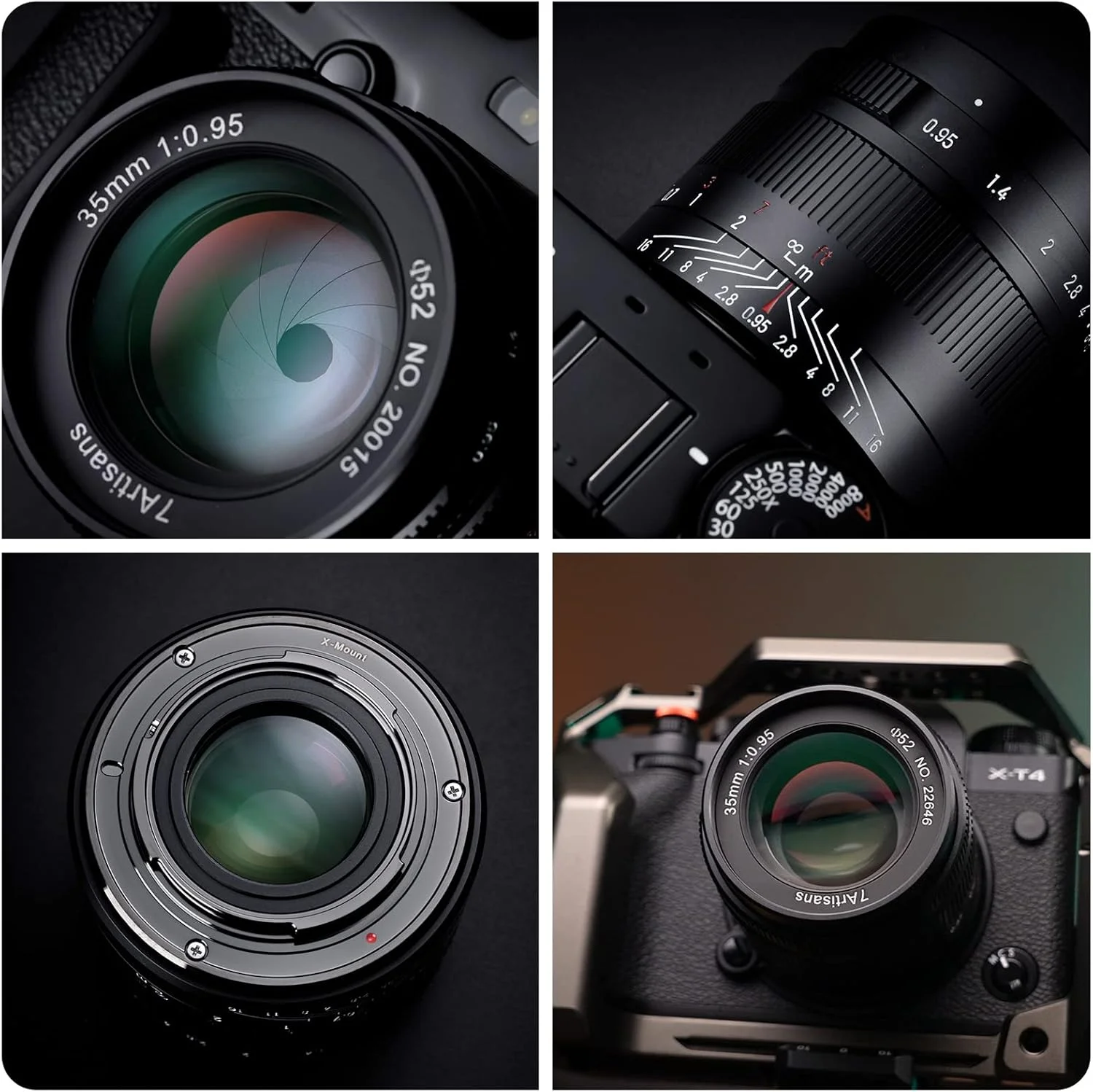 لنز دوربین بدون آینه 7artisans 35mm f0.95 با دیافراگم بزرگ APS-C، جمع و جور برای Canon Eos-M1 Eos-M2 Eos-M3 M5 M6 M10 M100 M50