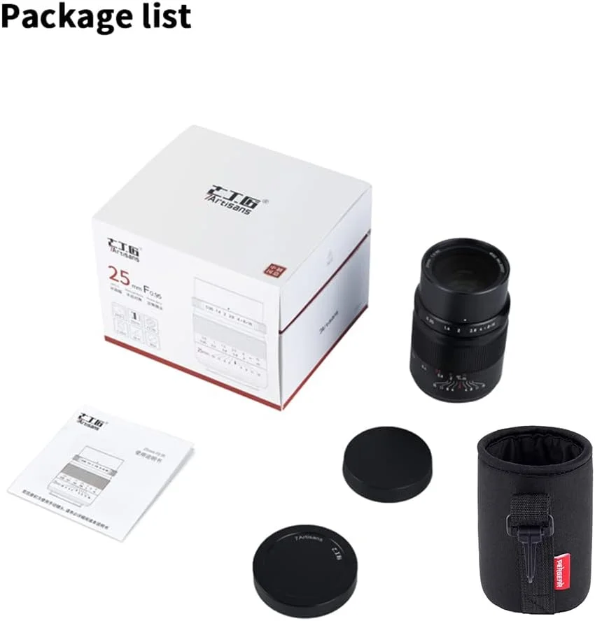 لنز دستی 7artisans 25mm F0.95 با دیافراگم باز، سازگار با دوربین های فوجی X-Mount مدل های X-PRO1 X-PRO2 X-E1 X-E2 X-E3 X-H1 X-T1 X-T10 X-T2 X-T3 X-T20 X-T30 X-T100 X-A1 X-A10 X-A2 X-A3 X-A5