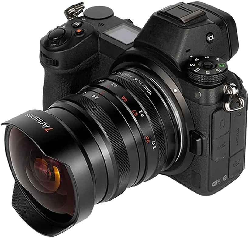لنز فیش آی الترا واید 7artisans 10mm F2.8 فول فریم با زاویه دید 178 درجه و فوکوس دستی برای دوربین های بدون آینه نیکون با مانت Z مدل های Z7II/Z6II/Z5/Z6/Z7/Z9