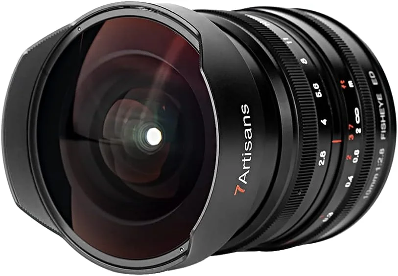 7artisans 10mm F2.8 Full Frame Ultra Wide Angle Fisheye Lens Compatible for Canon RF Mount Mirrorless Camera, 178° Manual Focus for EOS R/EOS R3/EOS RP/EOS R5/EOS R6