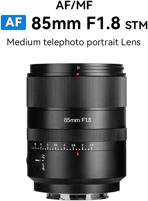 لنز دوربین 7artisans AF 85mm F1.8 فول فریم با مانت Sony E، فوکوس خودکار، مناسب پرتره، دیافراگم باز و پشتیبانی از ردیابی چشم/صورت