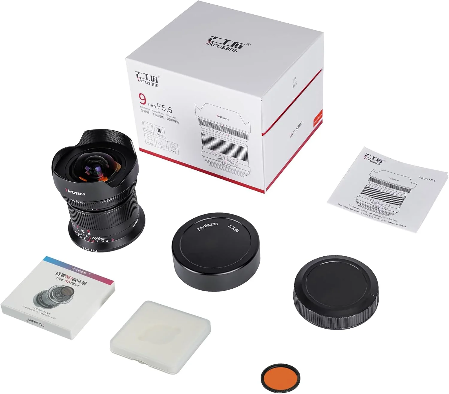 لنز فول فریم 7artisans 9mm F5.6 با زاویه دید فوق عریض 132 درجه، تقریباً بدون اعوجاج، حداقل فاصله فوکوس 0.2 متر، سازگار با Nikon Z5 Z6 Z7 Z6II Z7II Z9 (فیلتر پشتی 34mmND64)