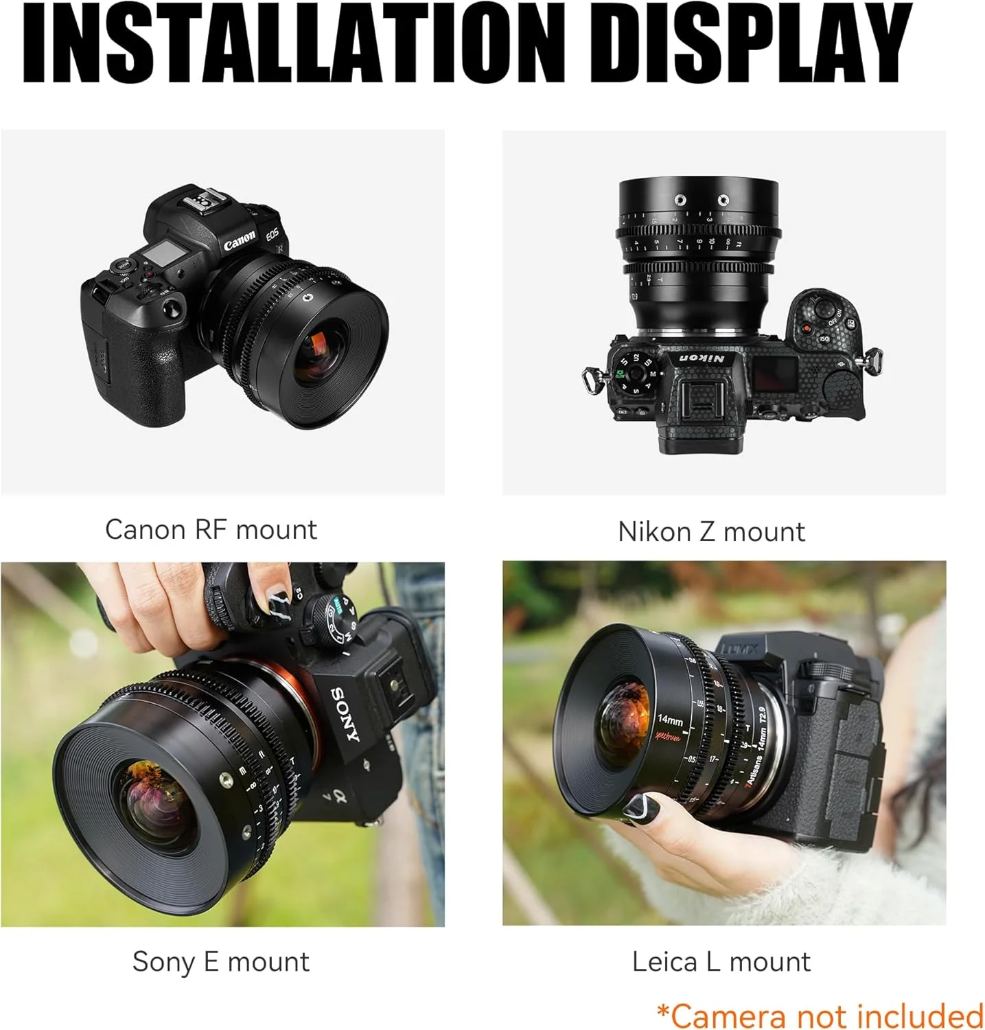 لنز سینمایی 7artisans 14mm T2.9 فول فریم 114 درجه، سازگار با Sigma FP، Panasonic S1 S1H S5، Leica SL SL2، مشکی لنز سینمایی 7artisans 14mm T2.9 فول فریم 114 درجه، سازگار با Sigma FP، Panasonic S1 S1H S5، Leica SL SL2، مشکی