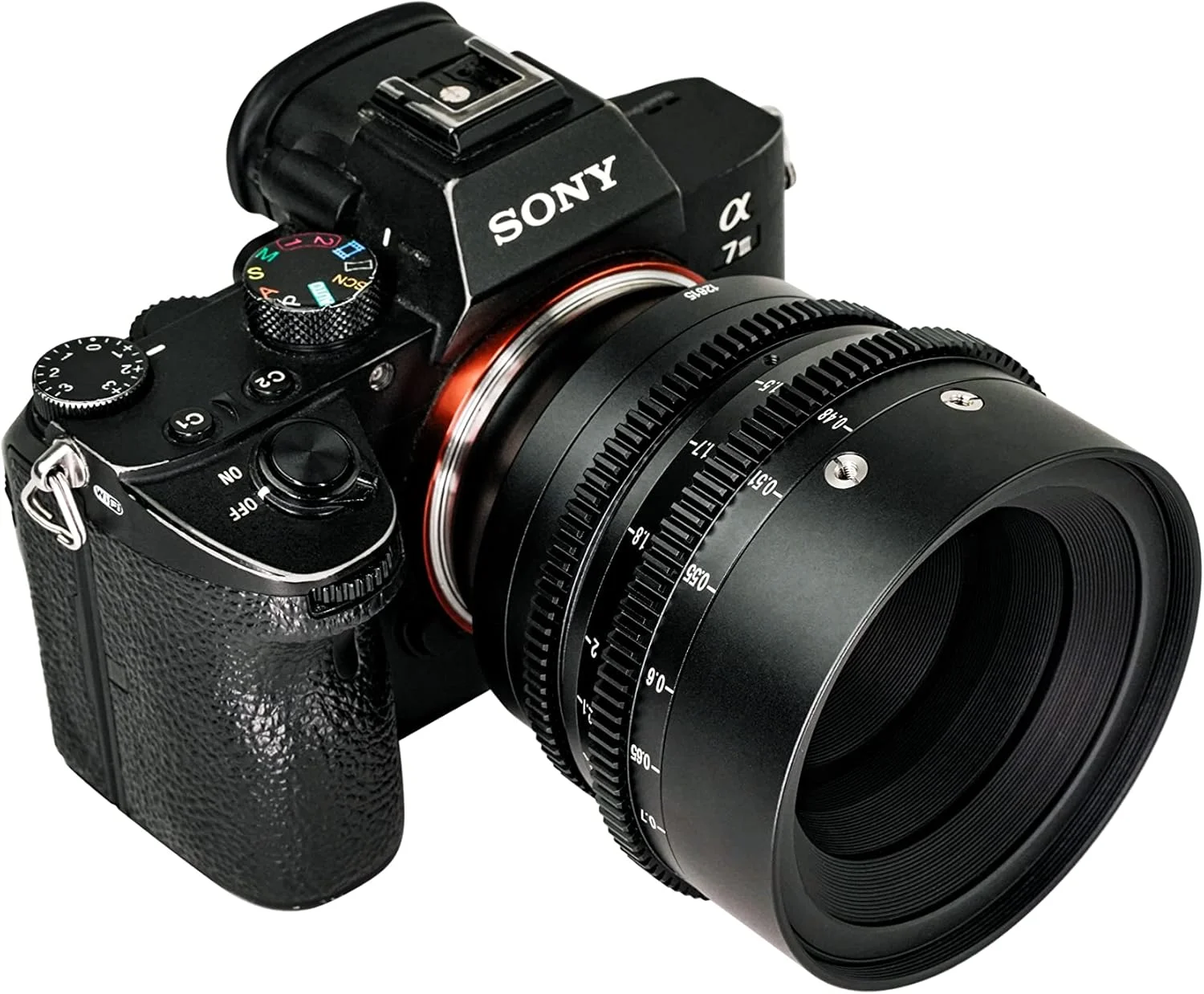 لنز سینمایی 7artisans 50mm T2.0 با دیافراگم باز و فریم کامل، سازگار با مانت Canon RF، لنز سینمایی با فوکوس دستی و اعوجاج کم برای دوربین های بدون آینه Canon EOS R, RED, R3, R5, R6, R7, R10, RP، مشکی