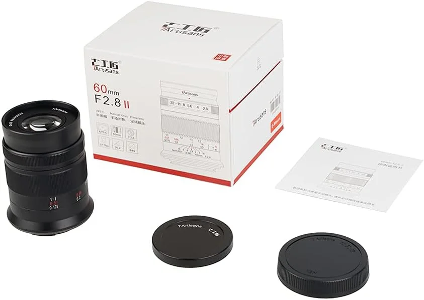 لنز دوربین 60mm F2.8 Mark II ماکرو 7artisans با فوکوس دستی، لنز دوربین بدون آینه APS-C برای لایکا T، لایکا TL، لایکا TL2، لایکا CL، سیگما FP