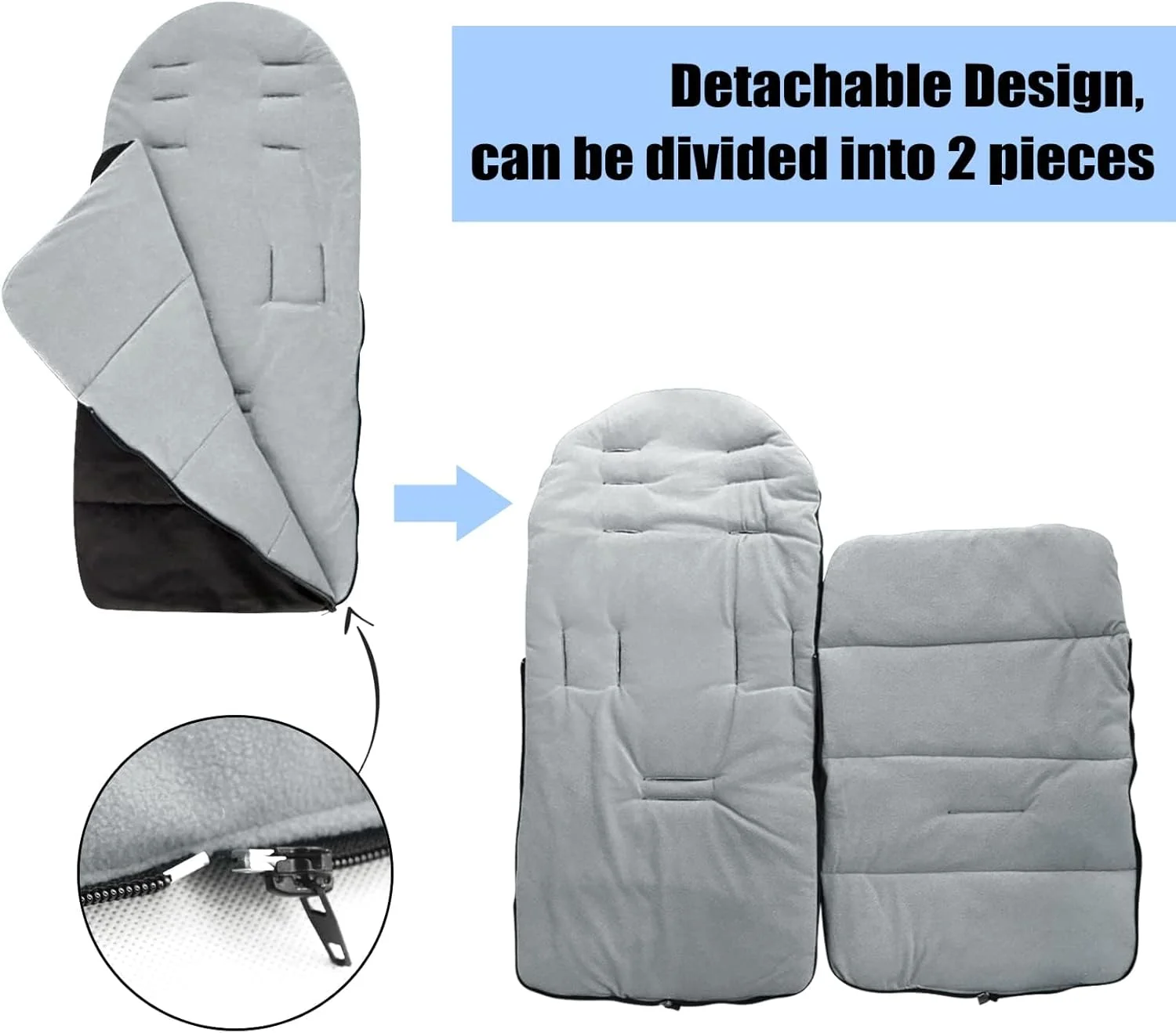 کاور پای کالسکه‌ KASTWAVE، کیسه خواب جهانی نوزاد، گرم نگهدارنده پا در زمستان برای کالسکه، کالسکه بچه، و باگی، کیسه خواب کالسکه زمستانی برای فضای باز، فوق العاده بلند برای نوزاد و کودک نوپا