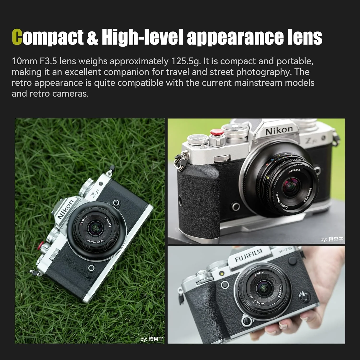 7artisans MF10mm F3.5 Wide-angle Fixed Focus Pancake Lens APS-C lens Mirrorless Cameras, Compatible for Nikon Z Zfc Z50 Z30