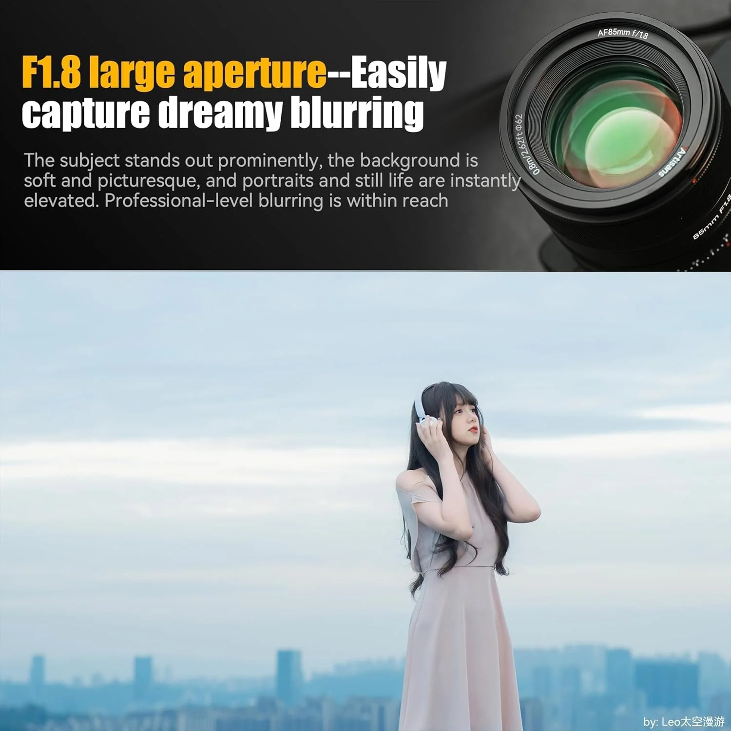 7artisans AF85mm f1.8 Full Frame Portrait Automatic Lens Compatible for Panasonic LUMIX S Series/Sigma L Serise Camera(Black)