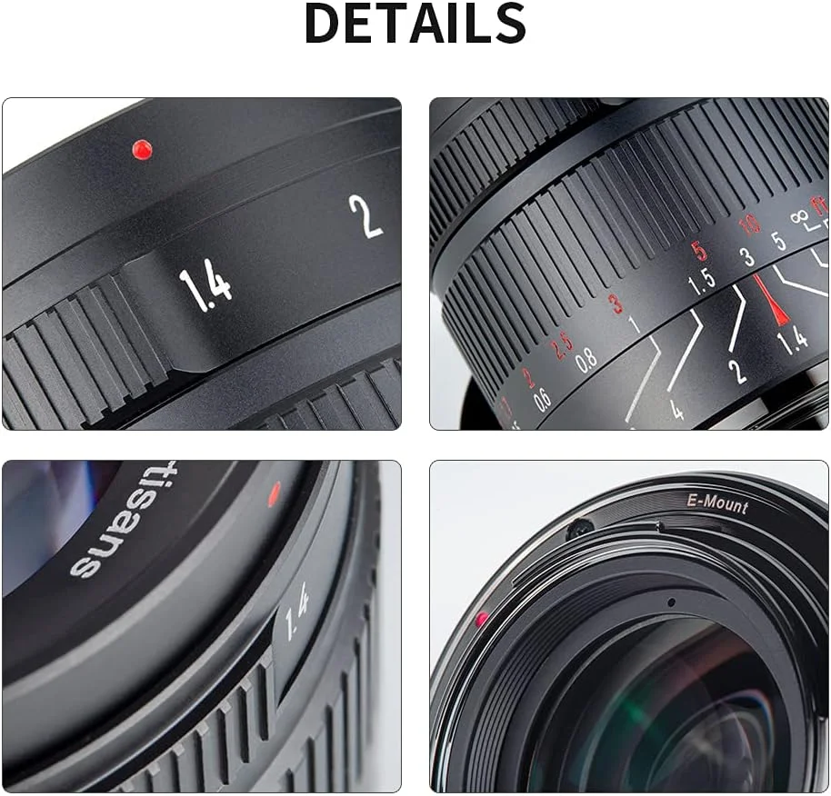 لنز 55mm F1.4 II 7Artisans، لنز پرتره APS-C با فوکوس دستی و جمع و جور برای دوربین های بدون آینه با مانت Sony E مانند Sony NEX-6R NEX-7 A3000 A5000 A5100 A6000 A6300 A6500