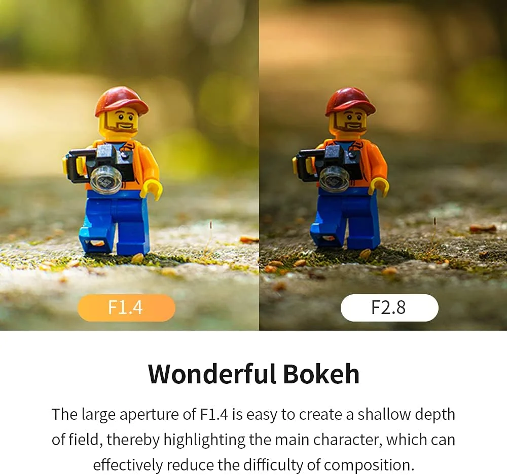 لنز 55mm F1.4 II 7Artisans، لنز پرتره APS-C با فوکوس دستی و جمع و جور برای دوربین های بدون آینه با مانت Sony E مانند Sony NEX-6R NEX-7 A3000 A5000 A5100 A6000 A6300 A6500