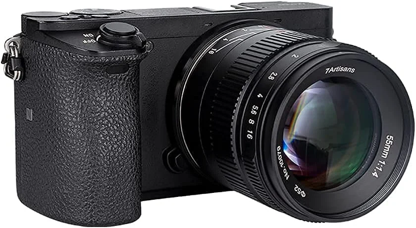 لنز 55mm F1.4 II 7Artisans، لنز پرتره APS-C با فوکوس دستی و جمع و جور برای دوربین های بدون آینه با مانت Sony E مانند Sony NEX-6R NEX-7 A3000 A5000 A5100 A6000 A6300 A6500