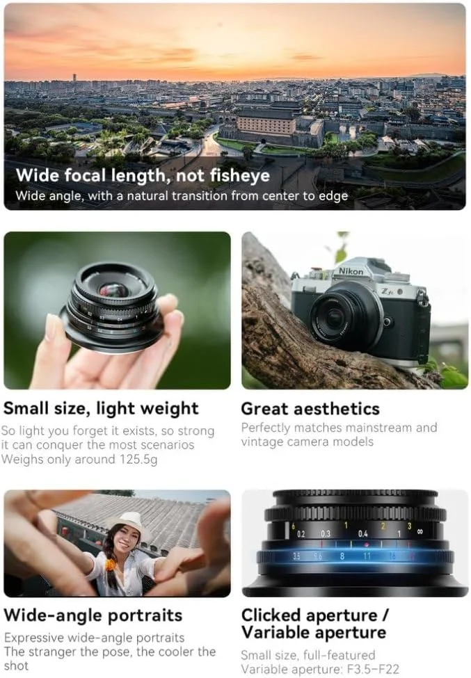 لنز دوربین 7Artisans 10mm F3.5 APS-C با زاویه دید عریض برای دوربین های بدون آینه Sony E-Mount