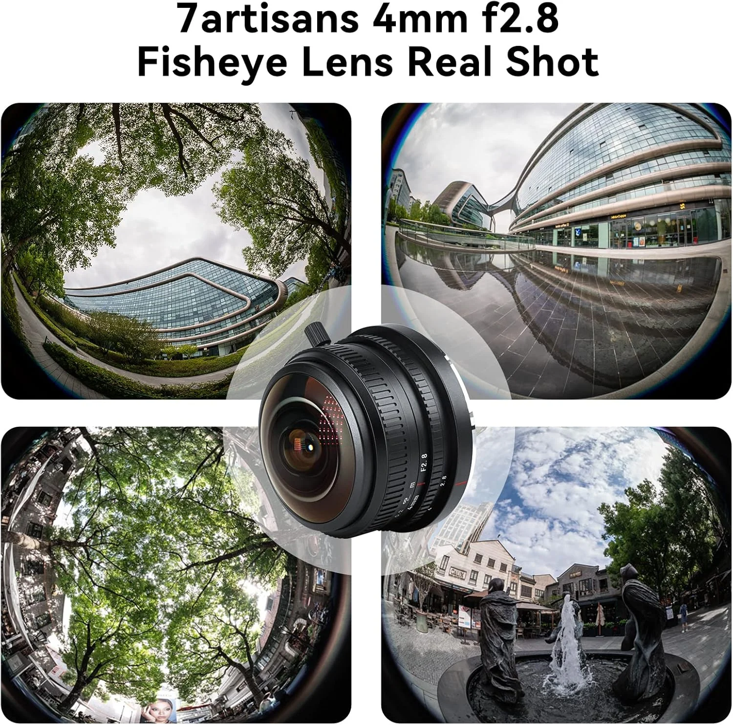لنز چشم ماهی الترا واید 7artisans 7 4mm F2.8 با زاویه دید باز و فوکوس دستی، سازگار با دوربین های بدون آینه Sony E-Mount مدل های A6300 A6400 A6500 NEX-3 NEX-3N NEX-5T NEX-5R A7 A7II A7RIII