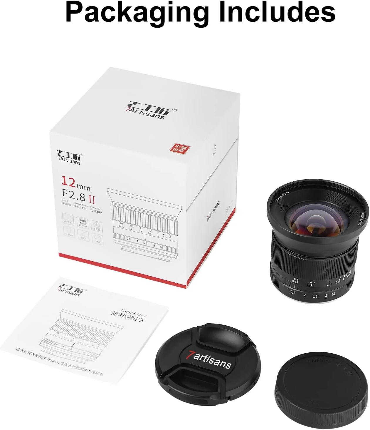لنز پرایم 7artisans 12mm F2.8 Mark Ⅱ با زاویه دید فوق العاده باز و فوکوس دستی APS-C سازگار با دوربین های بدون آینه Canon RF Mount مدل های EOS R/EOS R3/EOS RP/EOS R5/EOS R6
