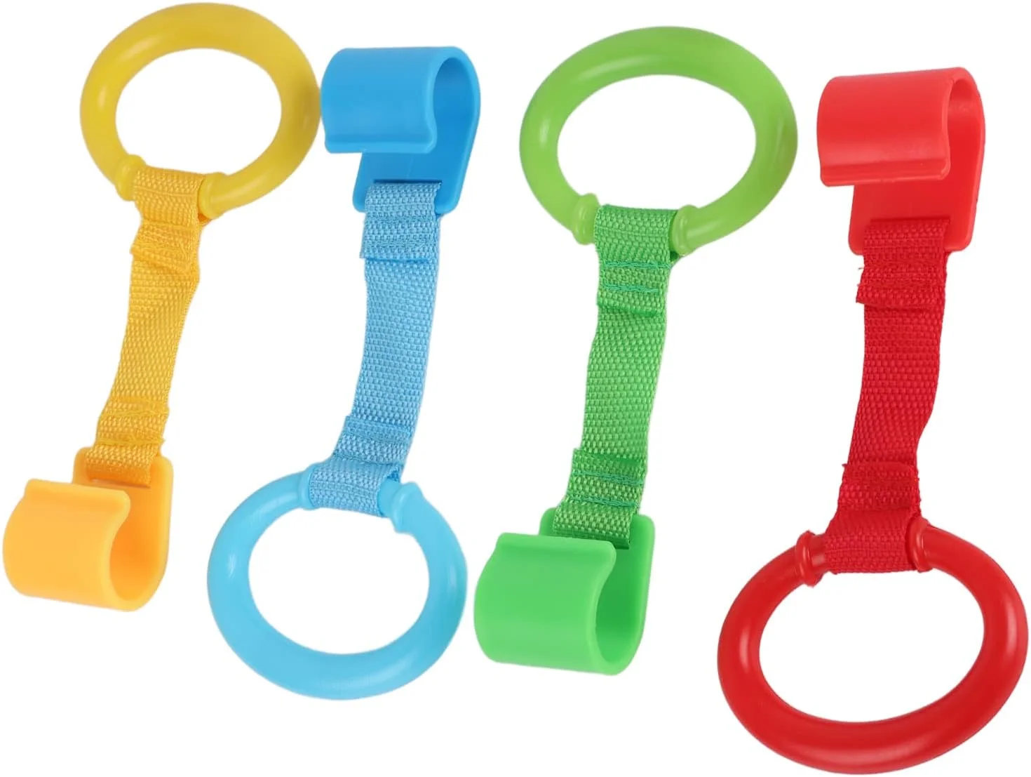 حلقه های کمکی ایستادن کودک، دستبند جداشدنی برای تمرینات ایستادن، پلاستیک ABS، صرفه جویی در فضا، پارچه ای، نصب و جداسازی آسان، قابل حمل، لوازم جانبی پارک بازی کودک (رنگ های متنوع)