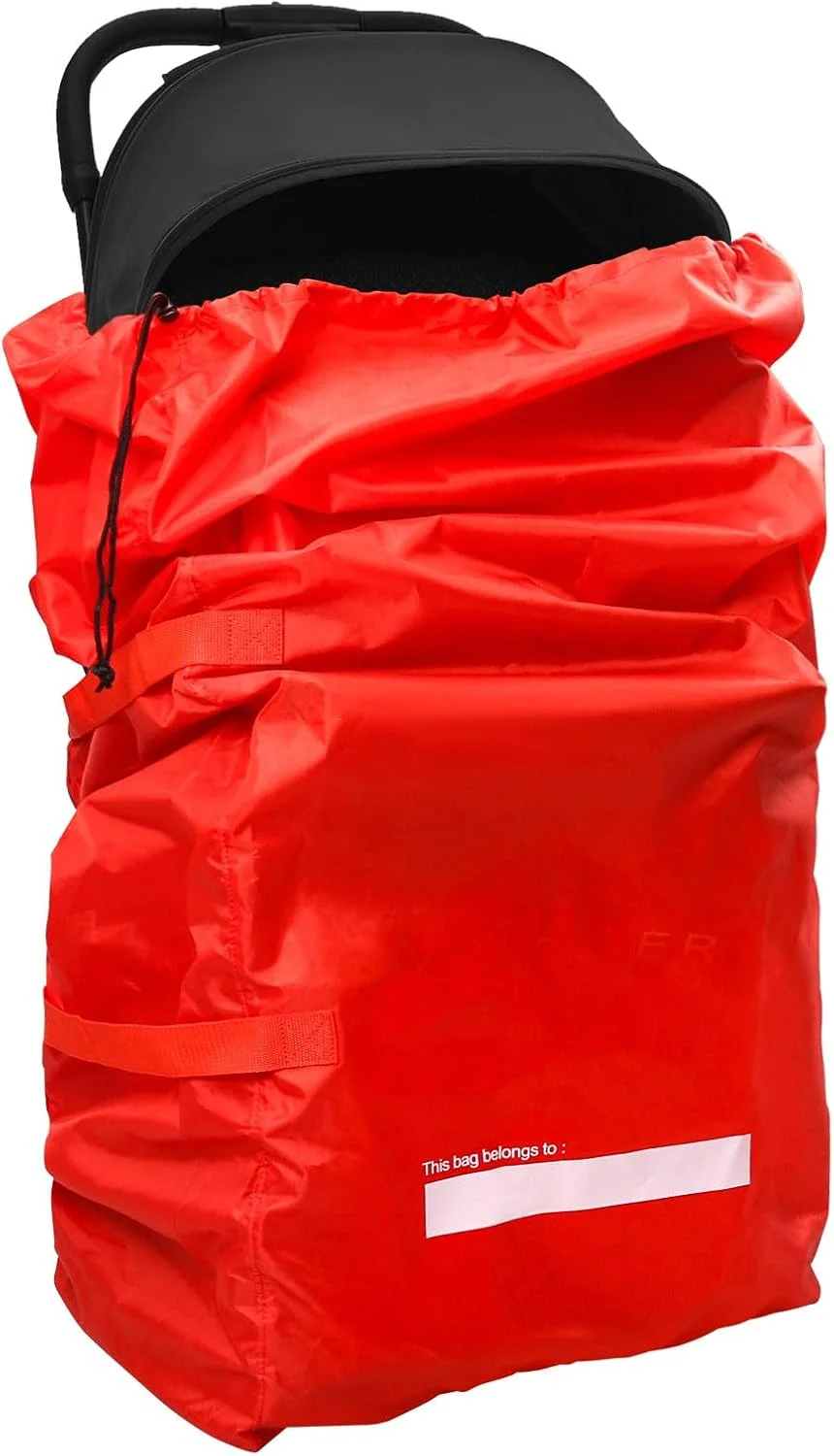 کیف حمل کالسکه دیررر فووو مناسب هواپیما، کاور کالسکه برای کالسکه‌های تک و دوقلو، کاور بزرگ کالسکه مسافرتی، لوازم جانبی مسافرتی کودک، کیف نگهداری کالسکه ضد آب، قرمز، 1 عدد