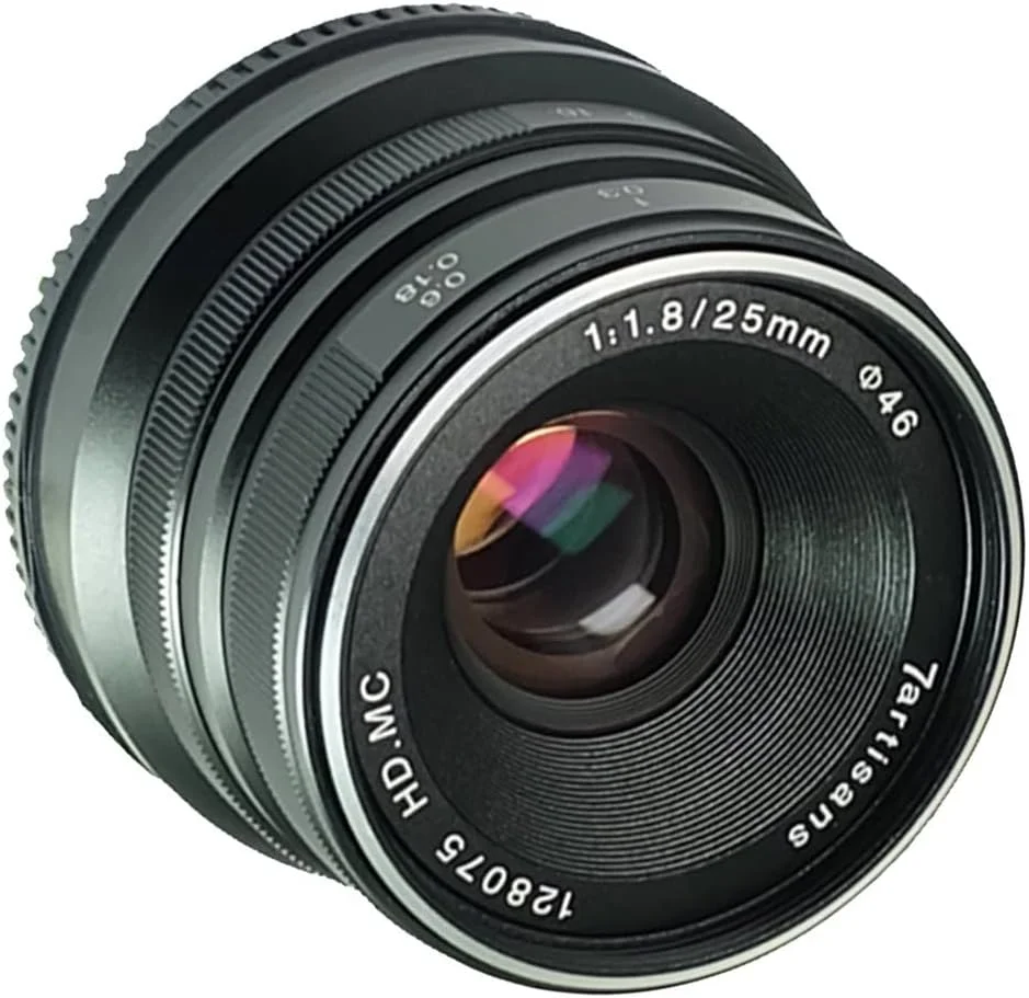 7artisans 25mm F1.8 Manual Focus Portrait Lens for Sony E Mount Cameras Like A7 A7II A7R A7RII A7S A7SII A6500 A6300 A6000 A5100 A5000 EX-3 NEX-3N NEX-3R NEX-F3K NEX-5 NEX-5N - Black