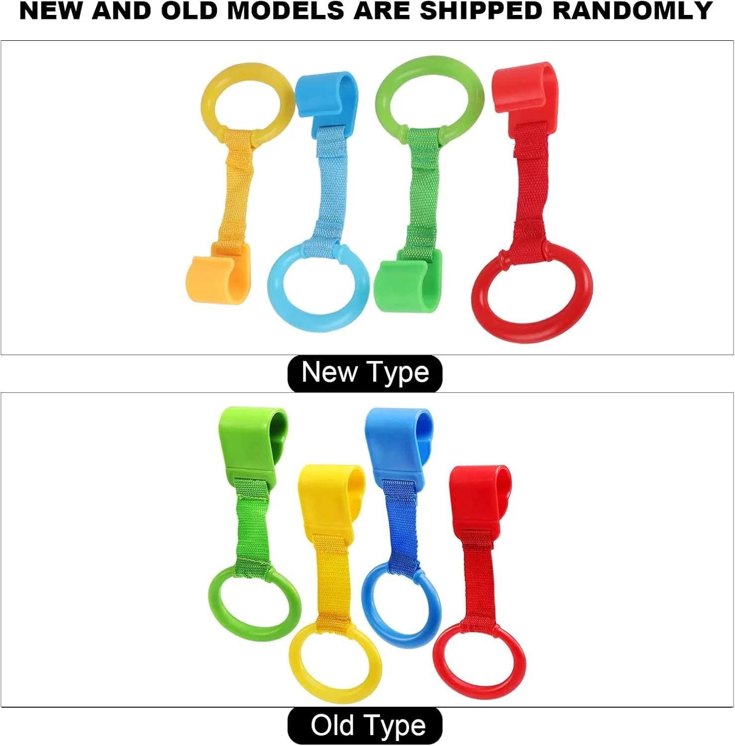 حلقه های کمکی ایستادن کودک، دستبند جداشدنی برای تمرینات ایستادن، پلاستیک ABS، صرفه جویی در فضا، پارچه ای، نصب و جداسازی آسان، قابل حمل، لوازم جانبی پارک بازی کودک (رنگ های متنوع)