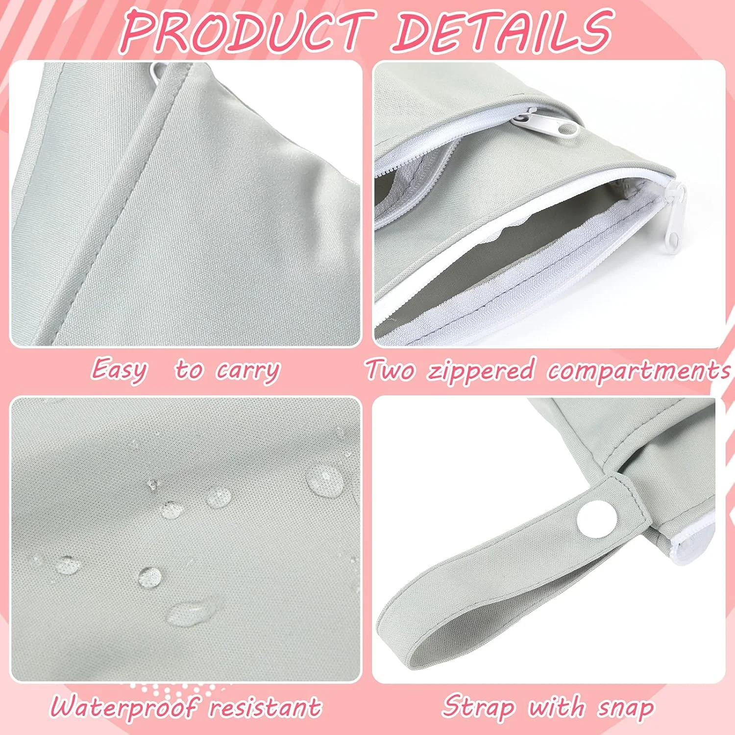 ست 4 عددی کیف پارچه ای پوشک بچه، کیف خشک و تر با 2 جیب زیپ دار، ضد آب و قابل استفاده مجدد، کیف پارچه ای گربه ای با دو جیب، مناسب برای لباس های استخر، ساحل، باشگاه و لوازم جانبی کودک ست 4 عددی کیف پارچه ای پوشک بچه، کیف خشک و تر با 2 جیب زیپ دار، ضد آب و قابل استفاده مجدد، کیف پارچه ای گربه ای با دو جیب، مناسب برای لباس های استخر، ساحل، باشگاه و لوازم جانبی کودک