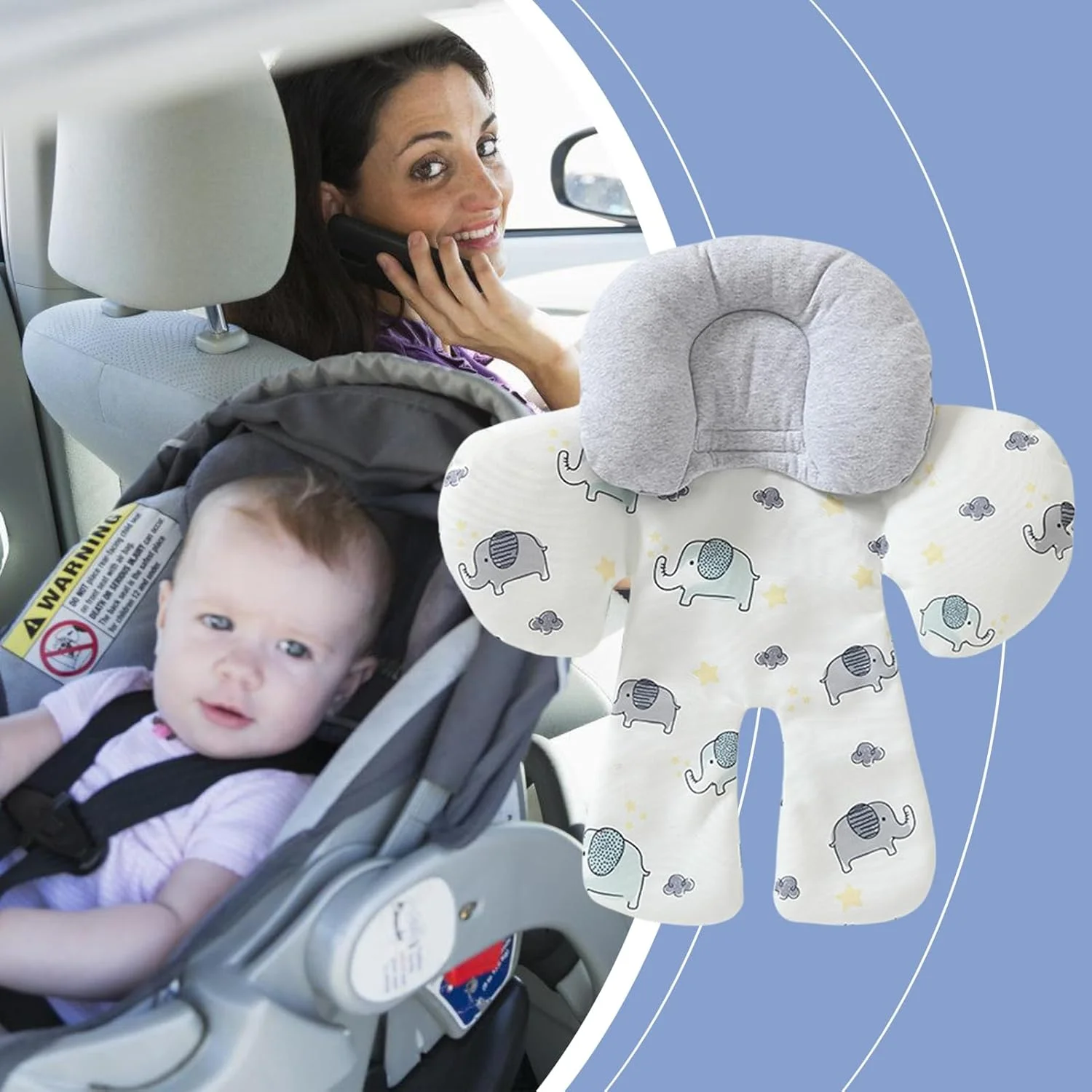 بالشتک صندلی ماشین کودک | بالشتک محافظ صندلی ماشین | لوازم جانبی ایمنی کودک قابل شستشو در ماشین لباسشویی برای راحتی در سفرهای طولانی