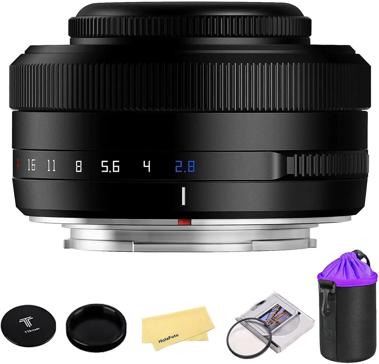 لنز تی‌تی‌آرتیسان AF 27mm F2.8 APS-C با فوکوس خودکار سریع و پایدار، حلقه دیافراگم کلیکی، مانت فوجی X مناسب برای Fujifilm X-A1 X-A10 X-A2 X-A3 X-A5 X-A7 X-M1 X-H1 X-H2 X-T1 X-T10 X-T2 X-T20 X-T30 X-T3 X-T4 X-T5