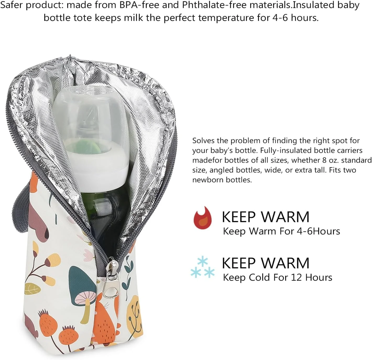 کیف حمل شیشه شیر کودک | کیف گرم نگهدارنده شیشه شیر کودک | کیف قابل حمل ضد آب، لوازم جانبی مسافرتی برای نگهداری، مهد کودک مادر کیف حمل شیشه شیر کودک | کیف گرم نگهدارنده شیشه شیر کودک | کیف قابل حمل ضد آب، لوازم جانبی مسافرتی برای نگهداری، مهد کودک مادر