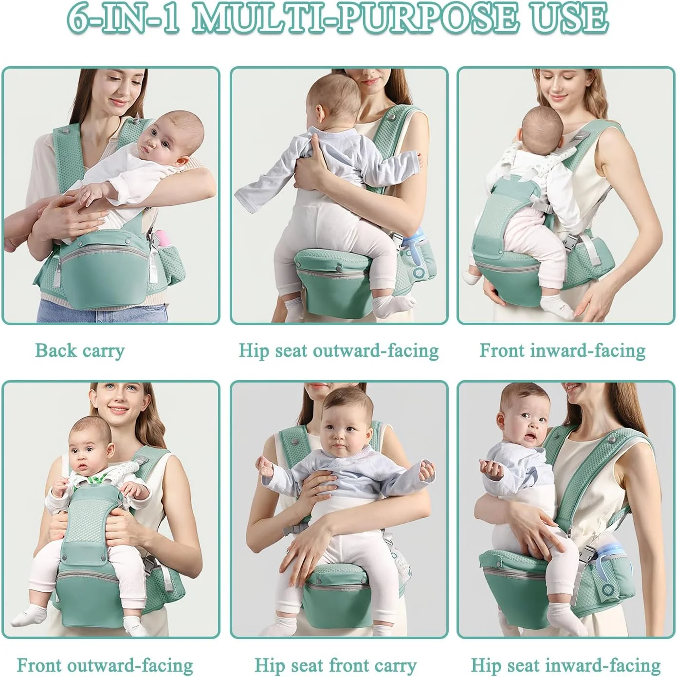 آغوشی نوزاد با نشیمنگاه کمری، 6-در-1 ارگونومیک برای نوزاد تا کودک نوپا، مناسب برای نوزاد 0-36 ماهه، آغوشی توری نرم و قابل تنفس با نشیمنگاه کمری، نگهدارنده نوزاد با قابلیت تنظیم آسان آغوشی نوزاد با نشیمنگاه کمری، 6-در-1 ارگونومیک برای نوزاد تا کودک نوپا، مناسب برای نوزاد 0-36 ماهه، آغوشی توری نرم و قابل تنفس با نشیمنگاه کمری، نگهدارنده نوزاد با قابلیت تنظیم آسان