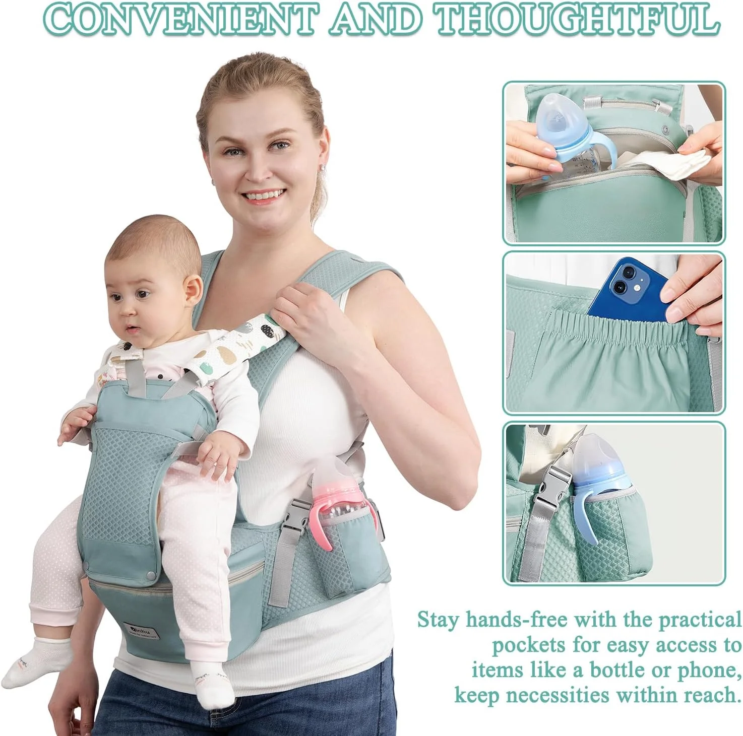 آغوشی نوزاد با نشیمنگاه کمری، 6-در-1 ارگونومیک برای نوزاد تا کودک نوپا، مناسب برای نوزاد 0-36 ماهه، آغوشی توری نرم و قابل تنفس با نشیمنگاه کمری، نگهدارنده نوزاد با قابلیت تنظیم آسان آغوشی نوزاد با نشیمنگاه کمری، 6-در-1 ارگونومیک برای نوزاد تا کودک نوپا، مناسب برای نوزاد 0-36 ماهه، آغوشی توری نرم و قابل تنفس با نشیمنگاه کمری، نگهدارنده نوزاد با قابلیت تنظیم آسان