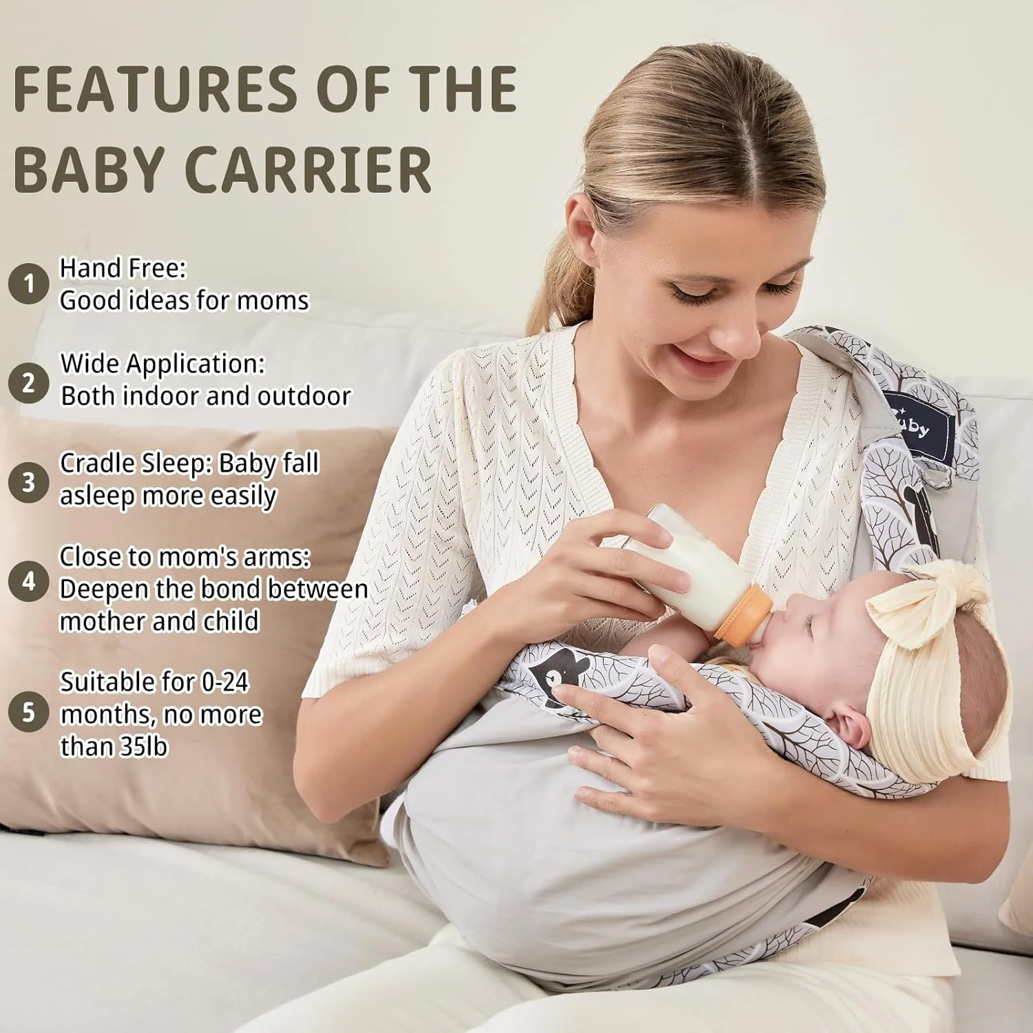 آغوشی نوزاد کیوبی، آغوشی نخی طبیعی، نگهدارنده نوزاد فوق العاده راحت برای پوشیدن و حمل آسان نوزاد، کودک نوپا (خاکستری) آغوشی نوزاد کیوبی، آغوشی نخی طبیعی، نگهدارنده نوزاد فوق العاده راحت برای پوشیدن و حمل آسان نوزاد، کودک نوپا (خاکستری)