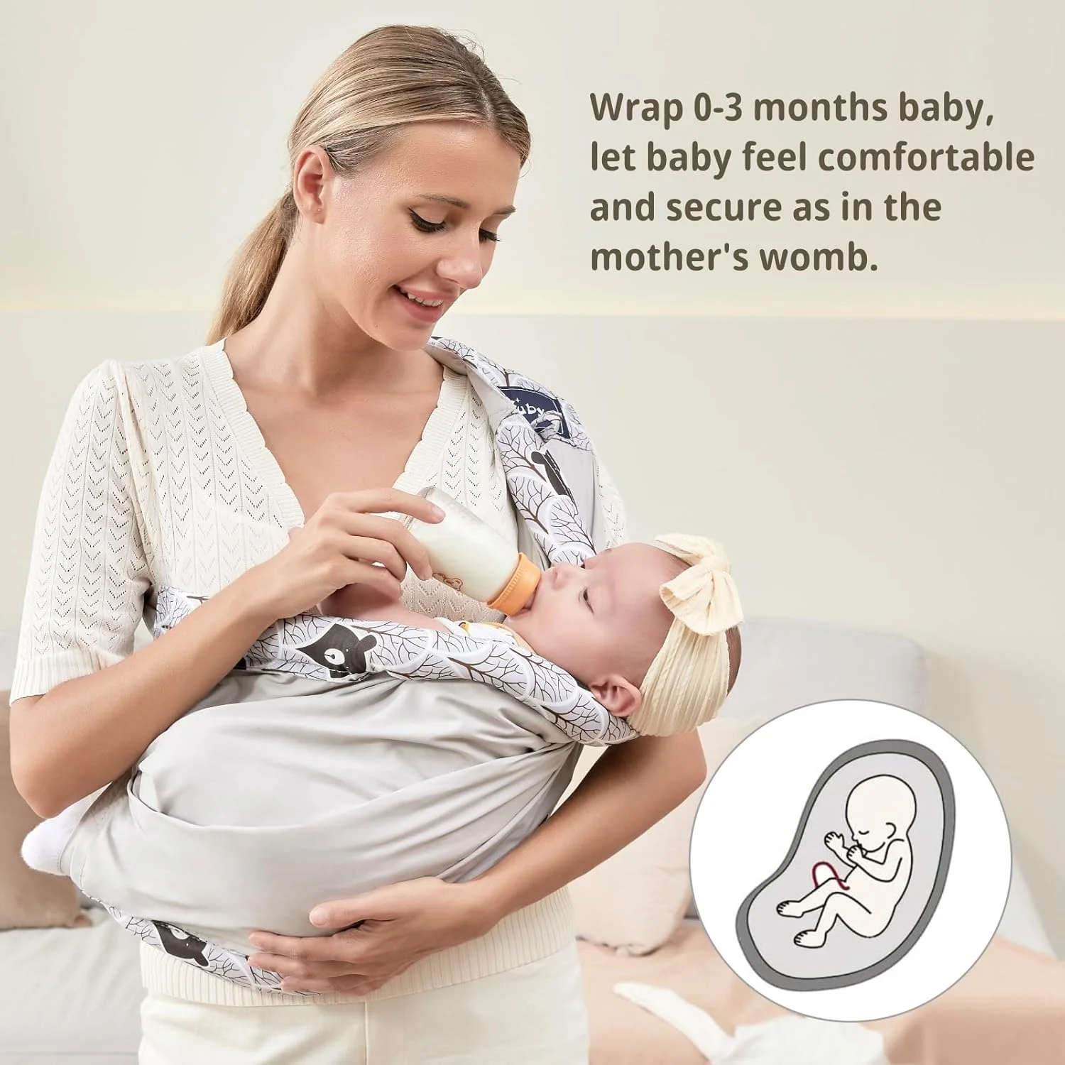 آغوشی نوزاد کیوبی، آغوشی نخی طبیعی، نگهدارنده نوزاد فوق العاده راحت برای پوشیدن و حمل آسان نوزاد، کودک نوپا (خاکستری) آغوشی نوزاد کیوبی، آغوشی نخی طبیعی، نگهدارنده نوزاد فوق العاده راحت برای پوشیدن و حمل آسان نوزاد، کودک نوپا (خاکستری)