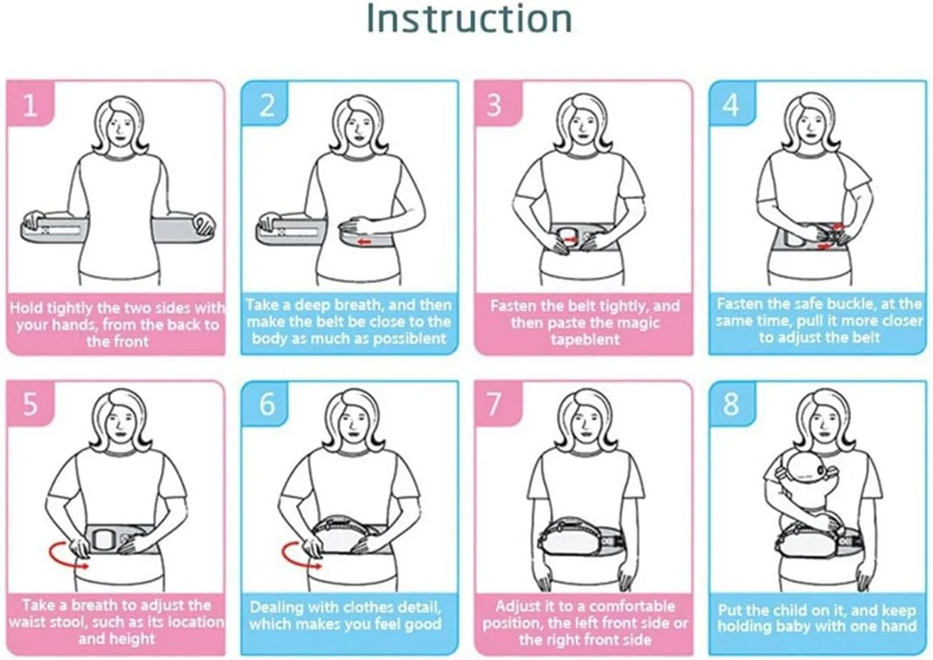 نشیمنگاه کمری کودک، آغوشی کودک با 4 حالت حمل، آغوشی قابل تنظیم و سبک وزن برای نوزاد 0-36 ماهه - آبی نشیمنگاه کمری کودک، آغوشی کودک با 4 حالت حمل، آغوشی قابل تنظیم و سبک وزن برای نوزاد 0-36 ماهه - آبی