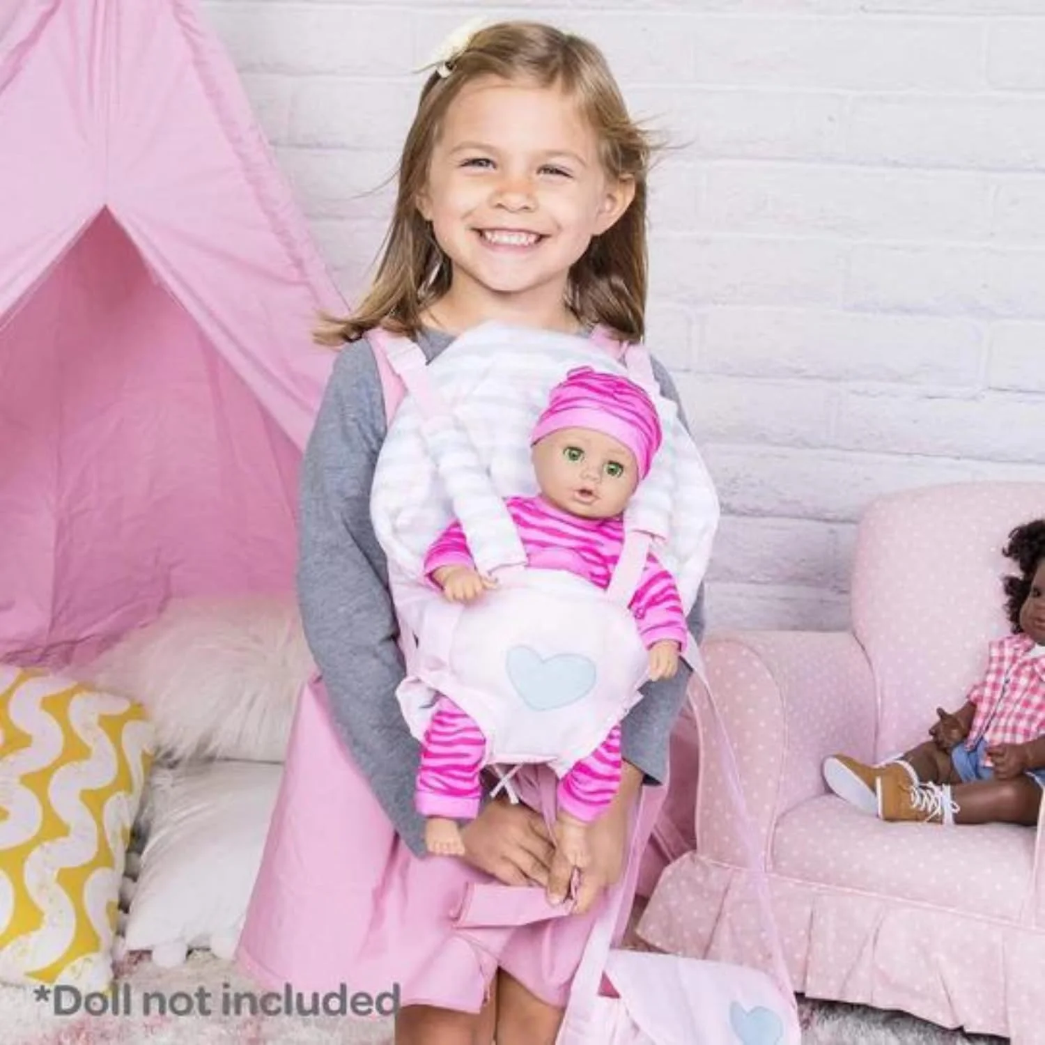 آغوشی عروسک نوزاد ADORA در رنگ صورتی پاستلی کلاسیک، مناسب برای عروسک ها و حیوانات پر شده تا 20 اینچ - لوازم جانبی عالی عروسک نوزاد برای کودکان 2+