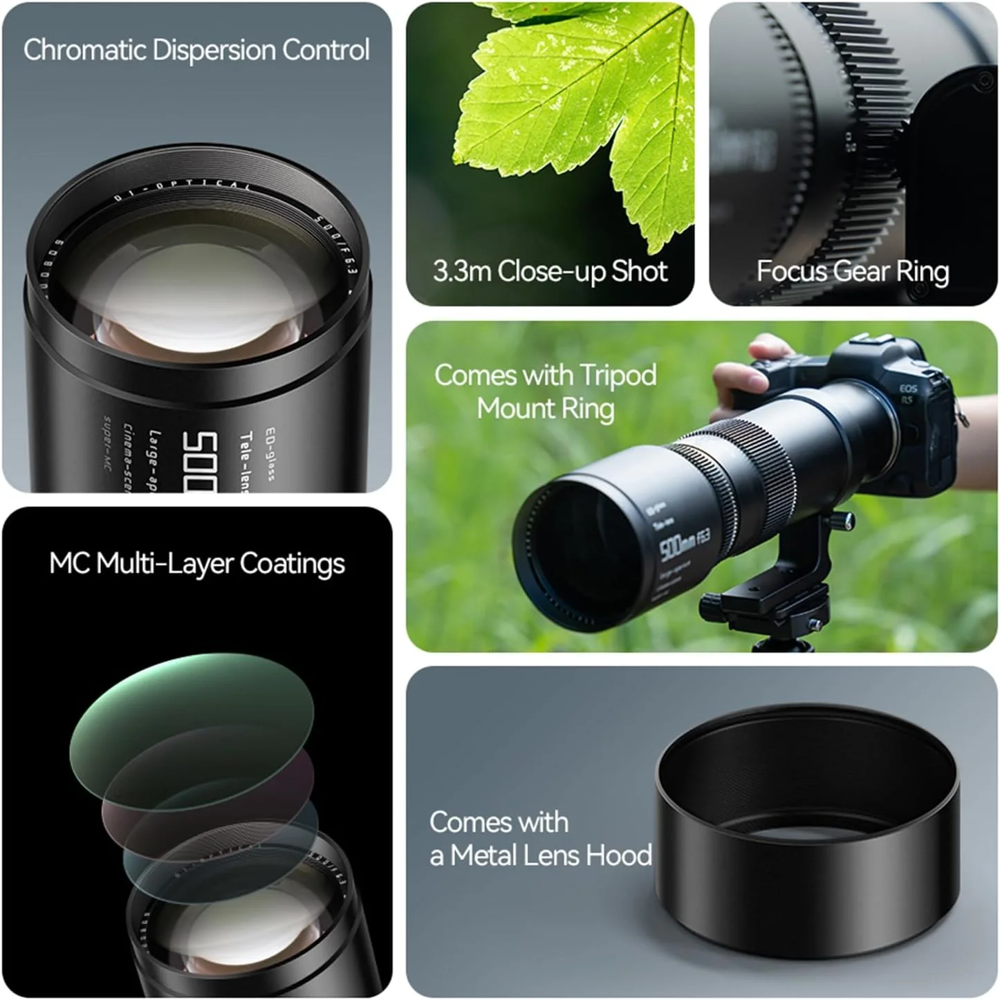 لنز سوپر تله فوتو 500 میلی متری TTArtisan با دیافراگم F/6.3، فوکوس دستی، فول فریم (مانت E) لنز سوپر تله فوتو 500 میلی متری TTArtisan با دیافراگم F/6.3، فوکوس دستی، فول فریم (مانت E)