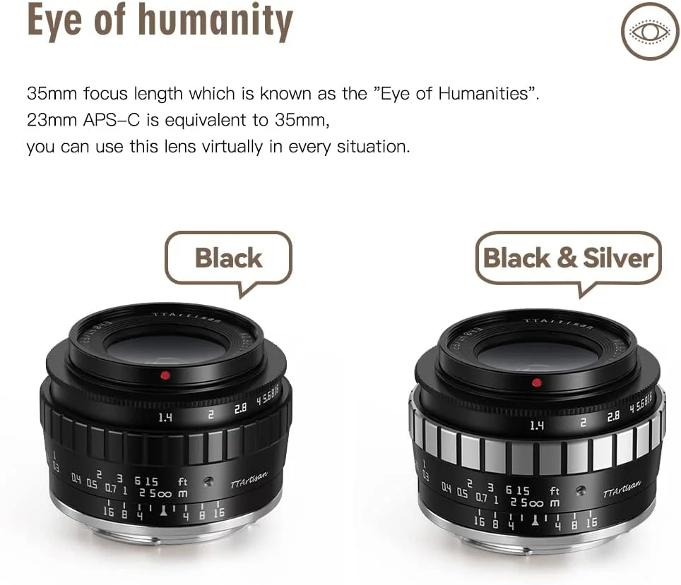 لنزهای 23mm F1.4 APS-C تی تی آرتيزان مانت فوجی X سازگار با X-A1، X-A10، X-A2، X-A7، X-M1، X-M2، X-H1، X-T1، X-T10، X-T2، X-T20، X-T3، X-T4، X-T100، X-T200، X-T30، X-PR01، X-PR03، X-E1 مشکی و نقره ای لنزهای 23mm F1.4 APS-C تی تی آرتيزان مانت فوجی X سازگار با X-A1، X-A10، X-A2، X-A7، X-M1، X-M2، X-H1، X-T1، X-T10، X-T2، X-T20، X-T3، X-T4، X-T100، X-T200، X-T30، X-PR01، X-PR03، X-E1 مشکی و نقره ای