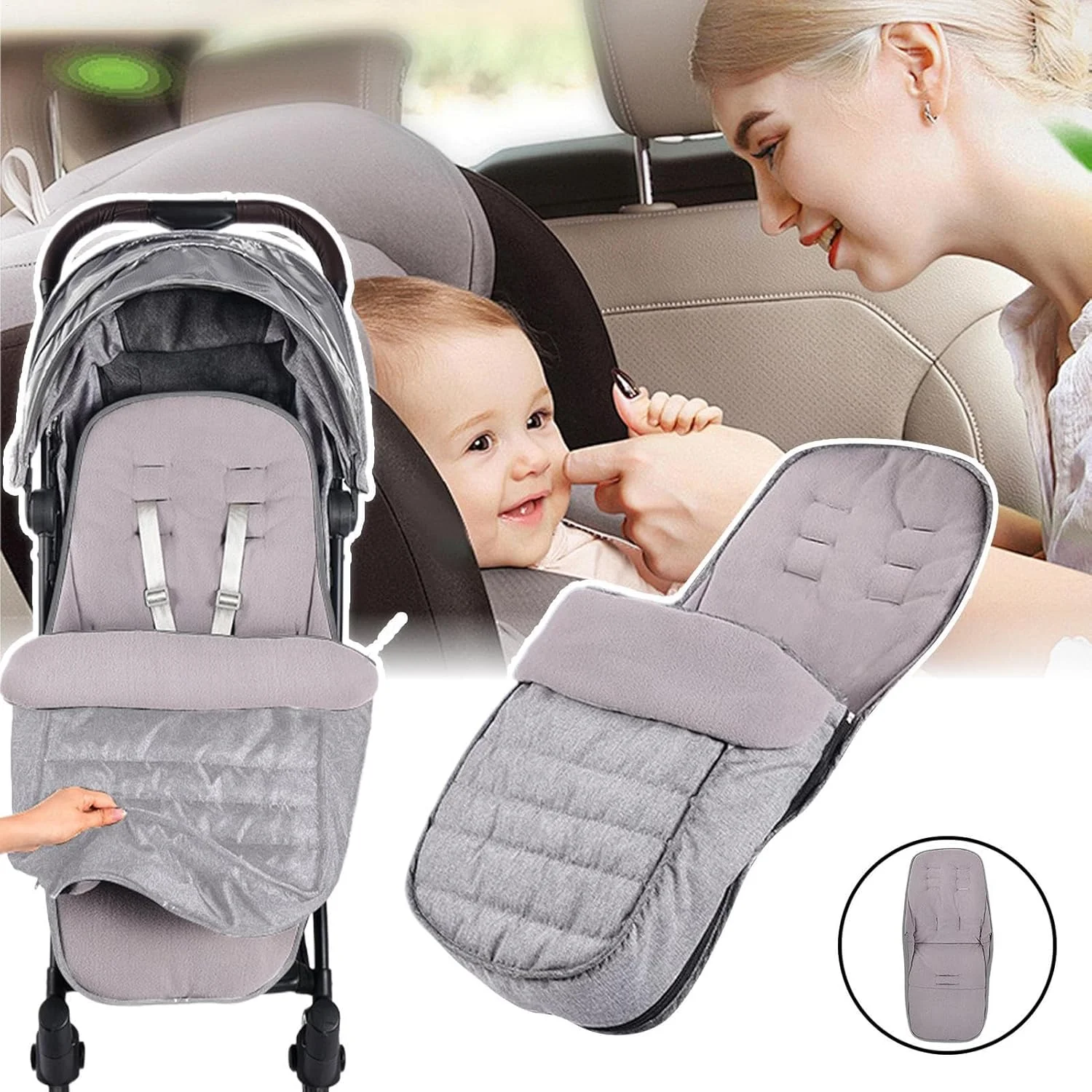 کیسه خواب بافتنی - پتوی کالسکه ای گرم برای فصل زمستان | پتوی ضد آب برای حمل نوزاد، مسافرت در فضای باز، کالسکه، صندلی ماشین، زمین بازی کودکان، پارک و خرید