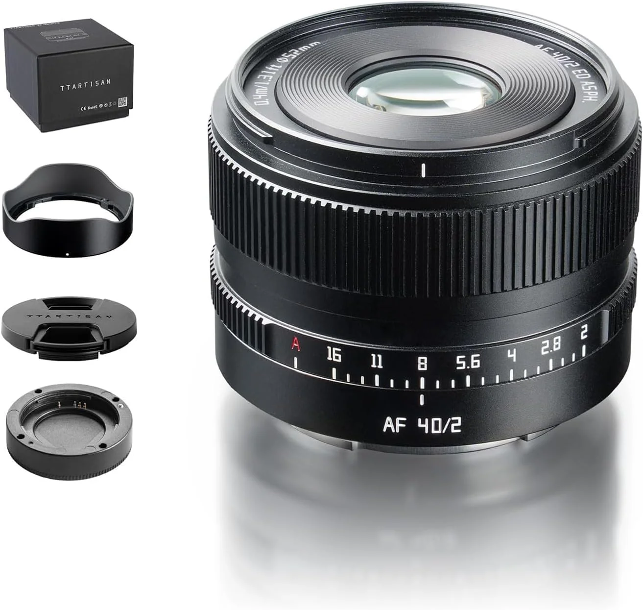 لنز تی تی آرتیسان AF 40mm f/2 برای مانت E، لنزهای پرایم 40mm f2 فول فریم برای دوربین های FE-Mount A7 II A7R II A7R V A7S II A7SIII A7C A9 A1 A5100 A6000 A6400 A6700 NEX-7 NEX-5T NEX-3N ZV-E1